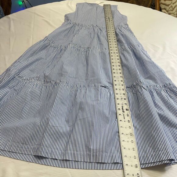 NWT J. Crew Women’s Blue White Stripe Tiered Maxi Dress Size 0 New - Picture 5 of 5